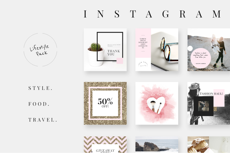 摄影照片产品电商营销海报Instagram模板合集 BUNDLE: Social Media Templates_img_2