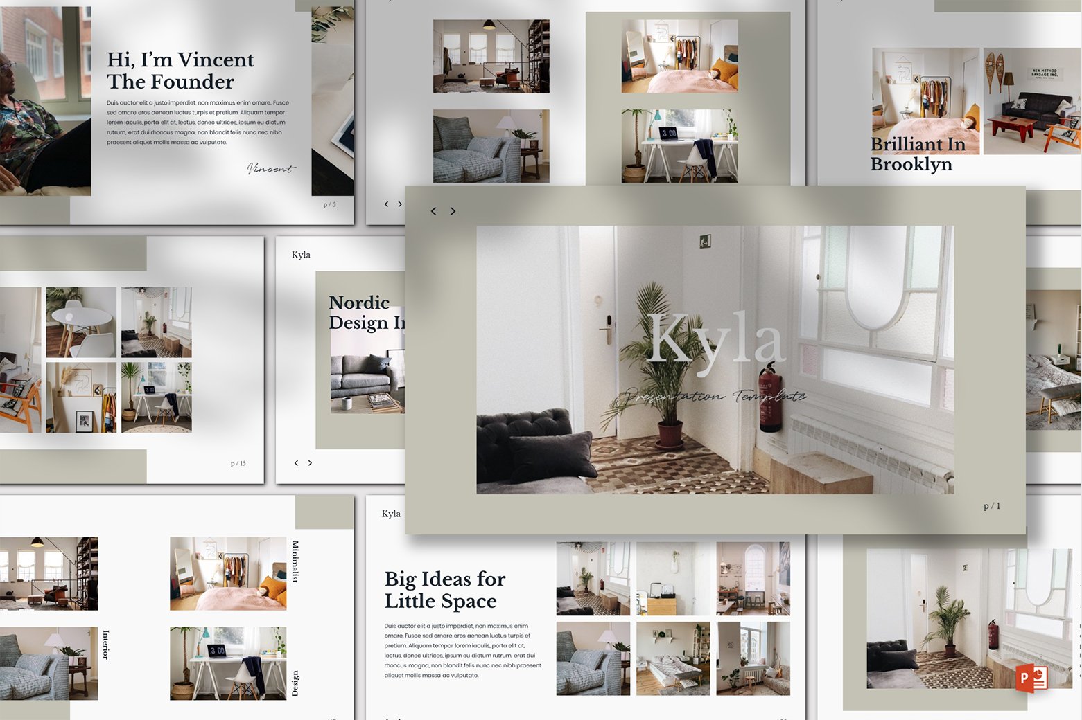 极简独特家居家具设计展示PPT模板 Kyla - Powerpoint Template_img_2