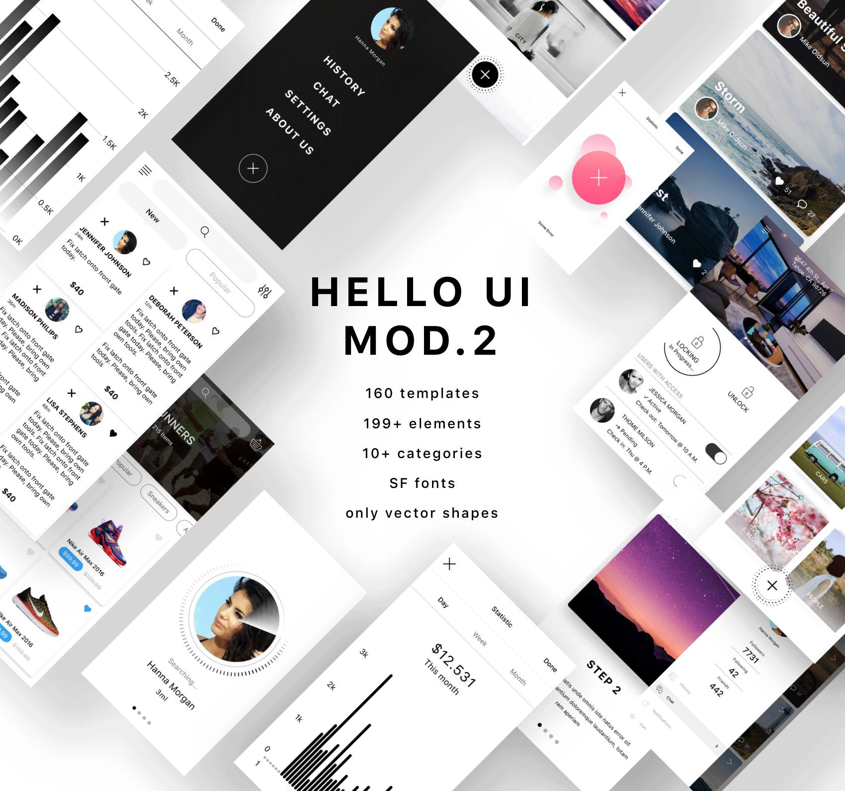 多用途手机应用 UI 套件 Hello UI Kit Mod. 2_img_2