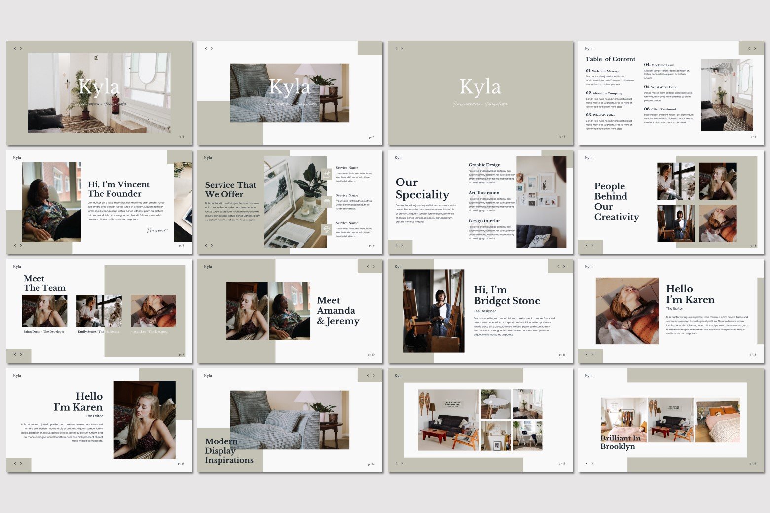 极简独特家居家具设计展示PPT模板 Kyla - Powerpoint Template_img_2