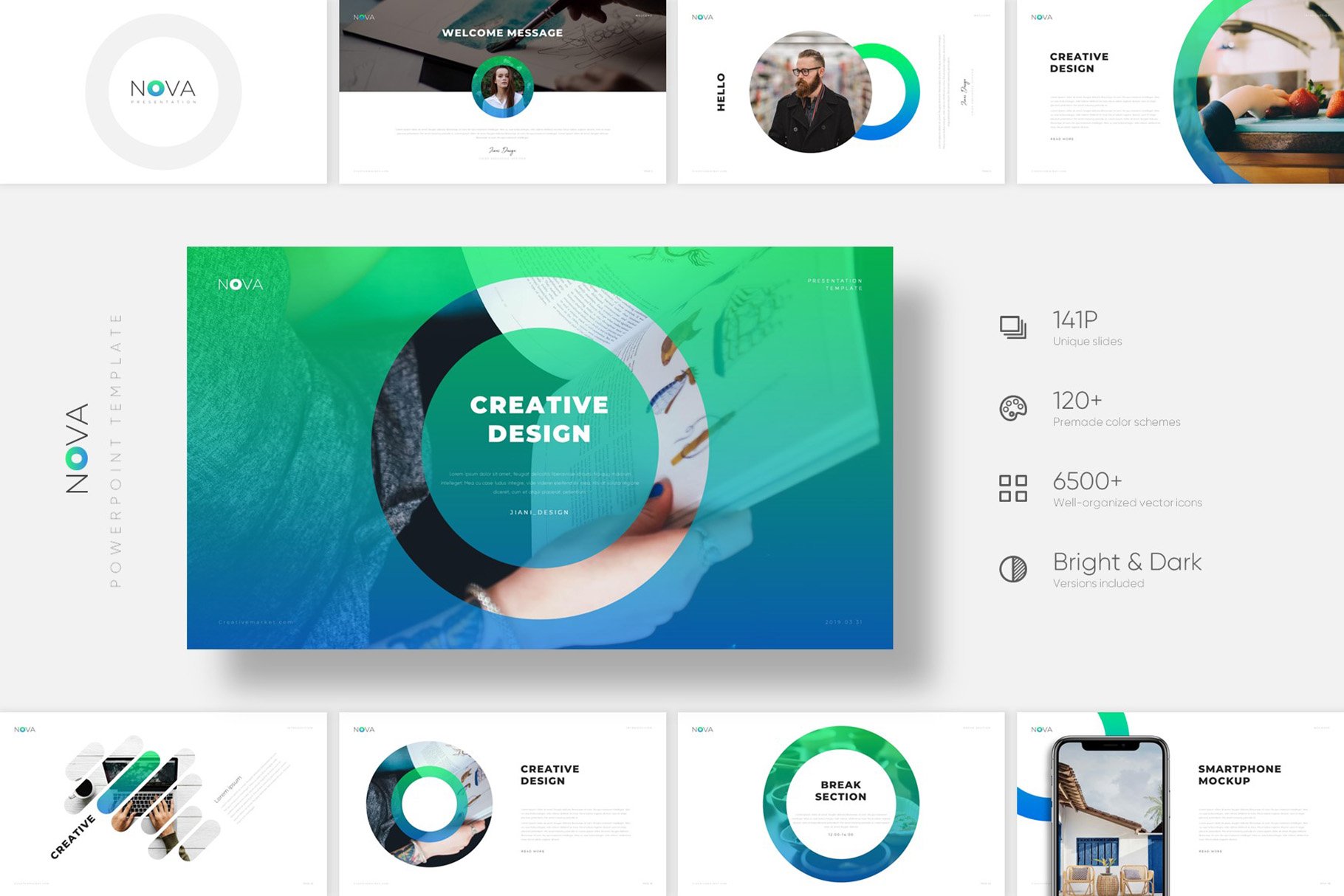 极简公司介绍项目业务策划PPT模板 NOVA Creative PowerPoint Template_img_2