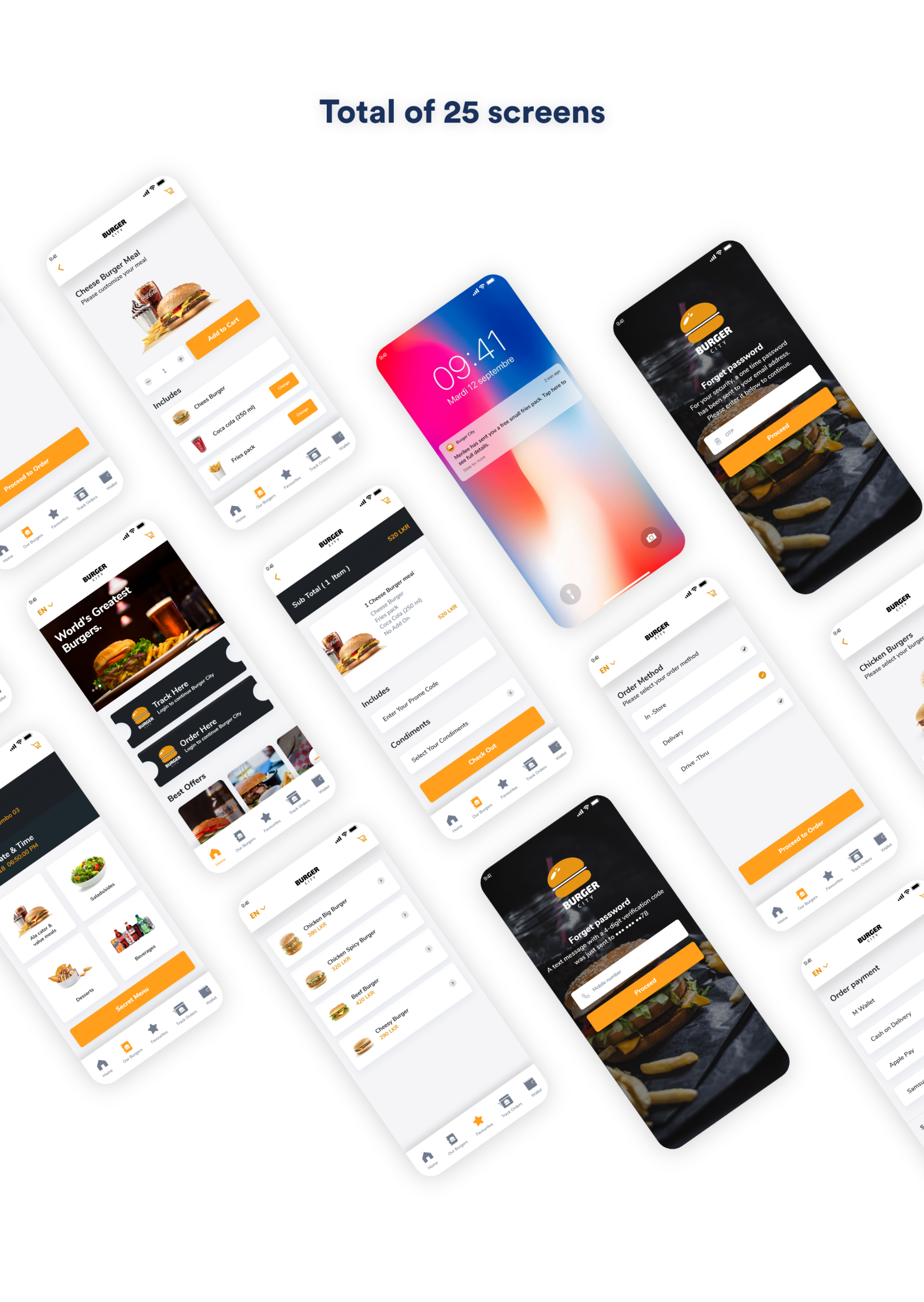 西餐汉堡食品外卖移动APP UI工具包 Burger City UI kit 0 5 PREVIEW_img_2