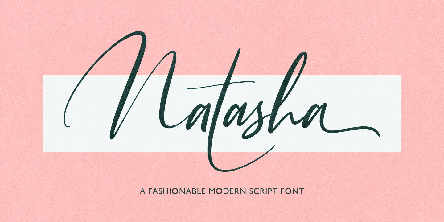 时尚优雅手写女性化妆品签名字体 Natasha Modern Script Font_img_2