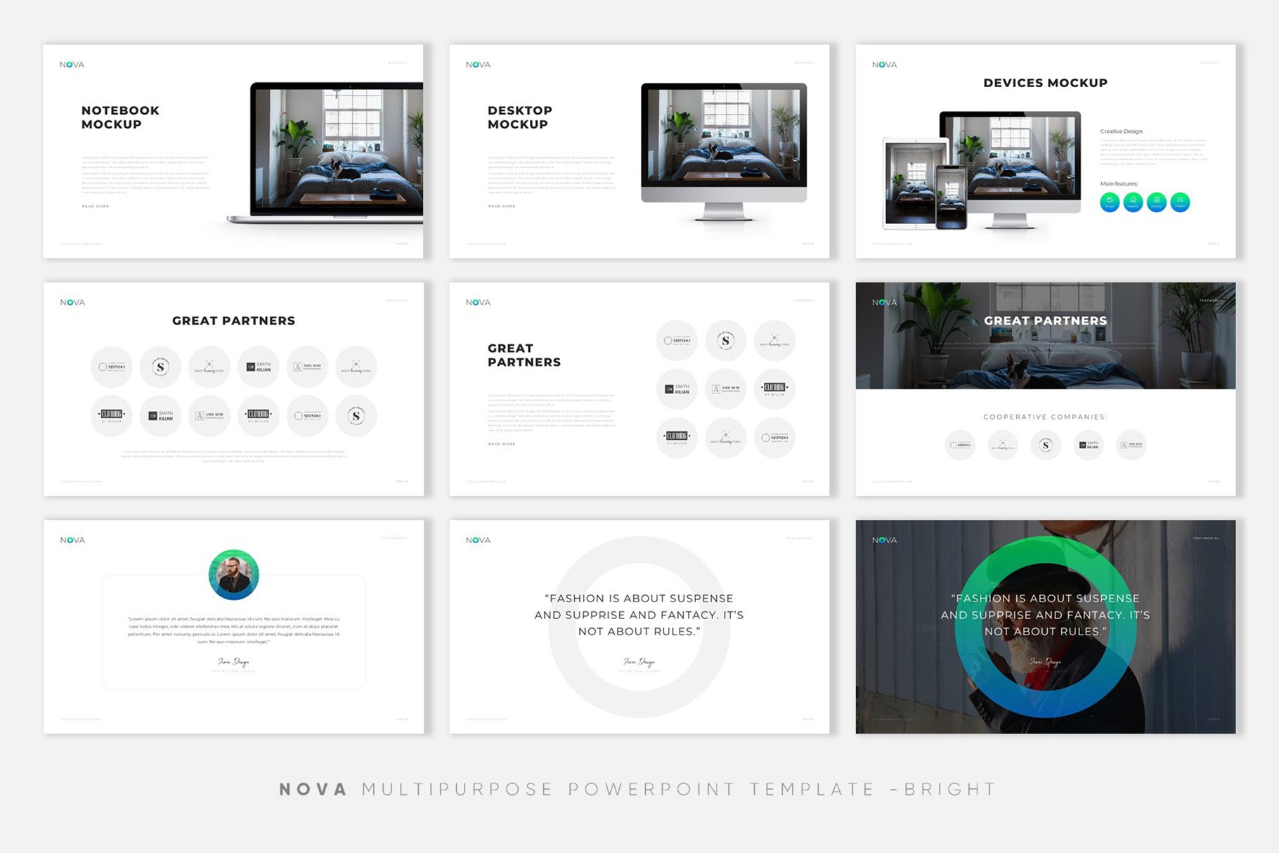 极简公司介绍项目业务策划PPT模板 NOVA Creative PowerPoint Template_img_2