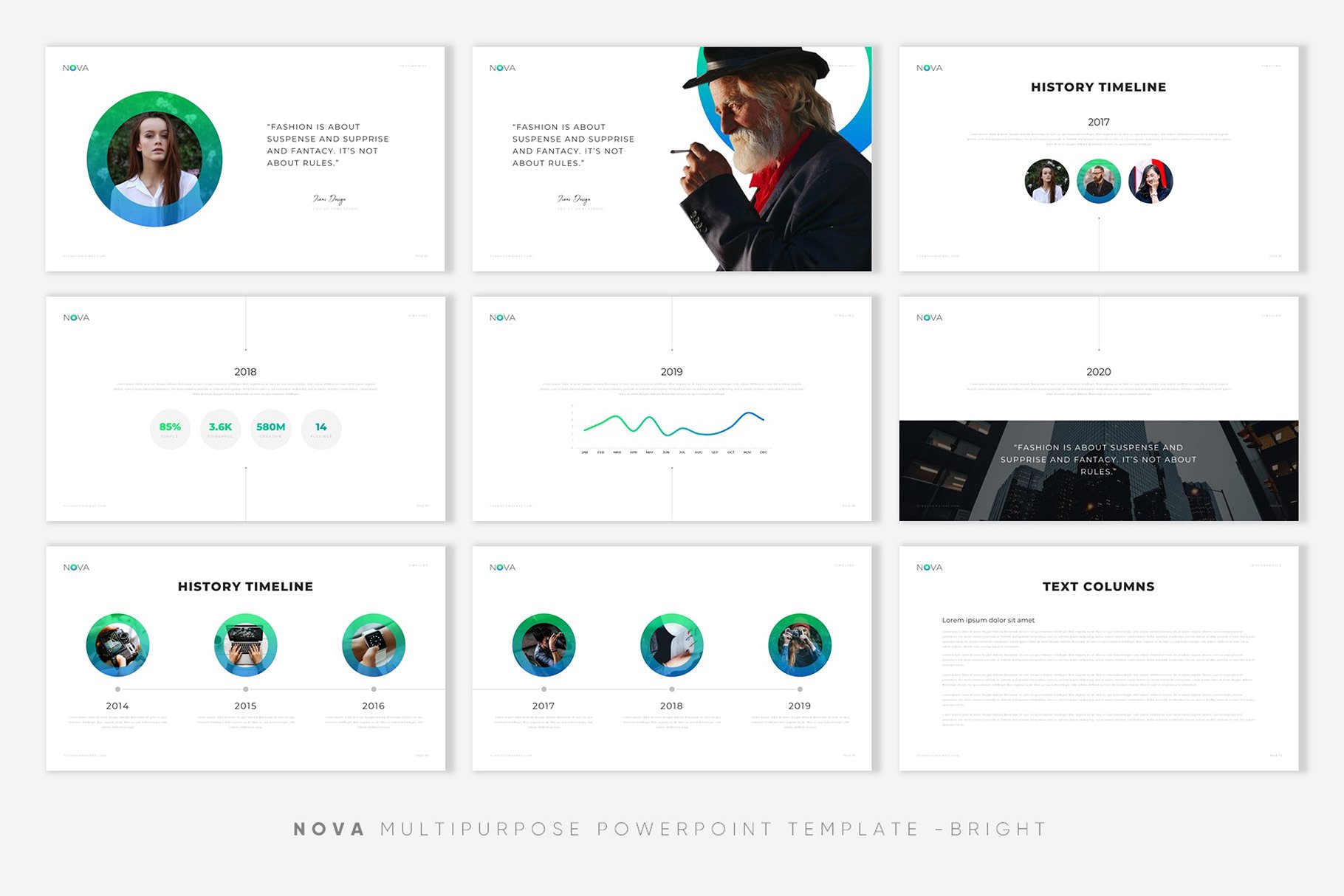 极简公司介绍项目业务策划PPT模板 NOVA Creative PowerPoint Template_img_2