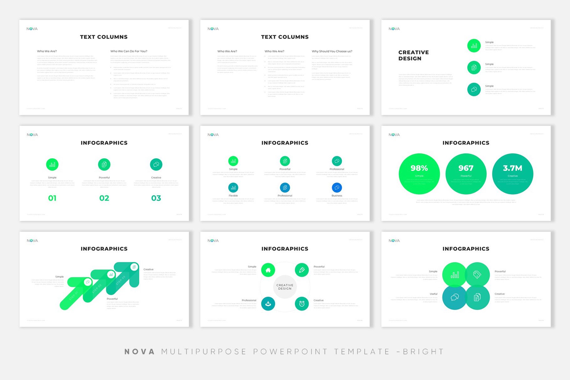 极简公司介绍项目业务策划PPT模板 NOVA Creative PowerPoint Template_img_2