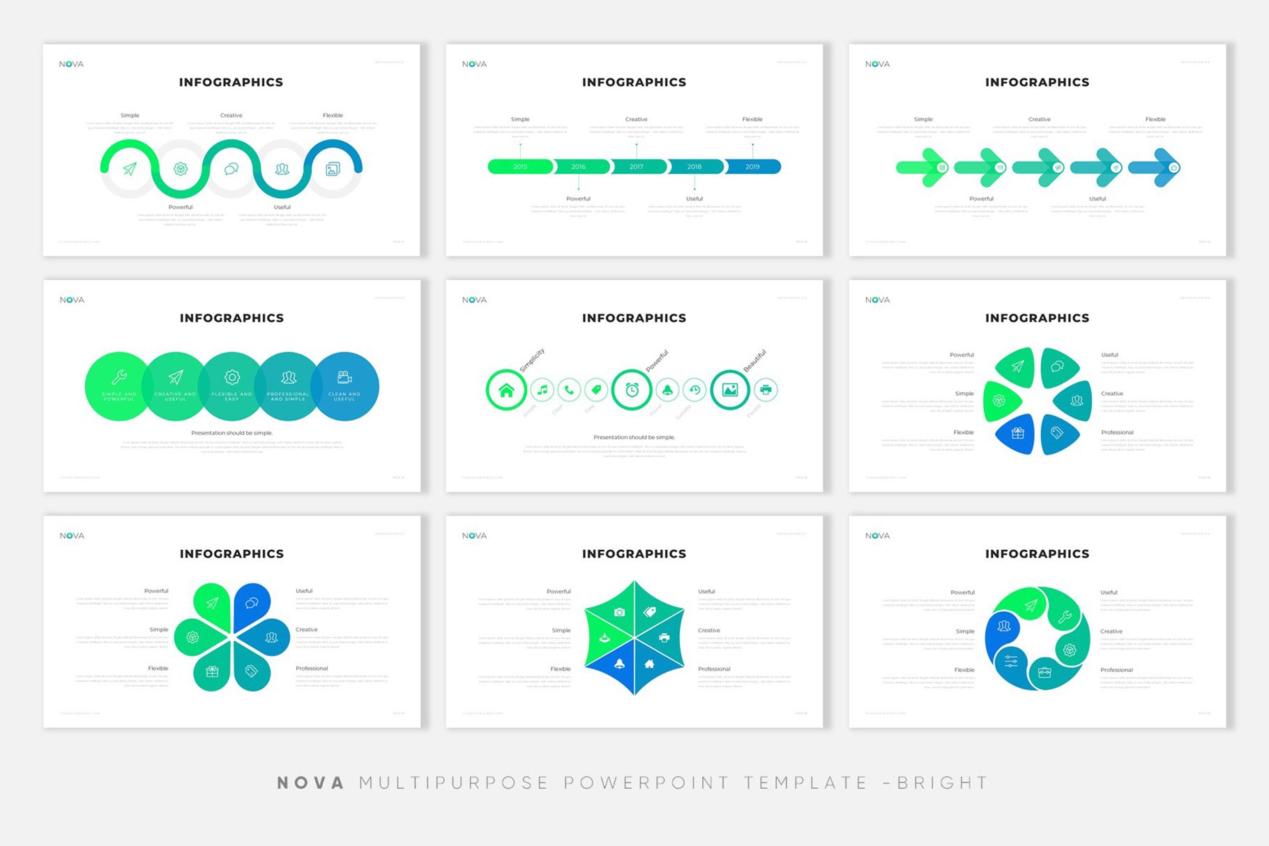 极简公司介绍项目业务策划PPT模板 NOVA Creative PowerPoint Template_img_2