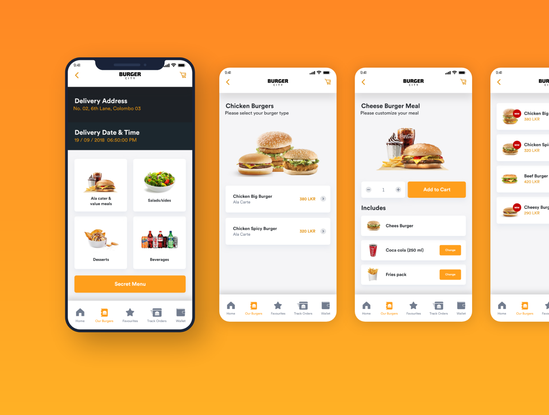 西餐汉堡食品外卖移动APP UI工具包 Burger City UI kit 0 5 PREVIEW_img_2