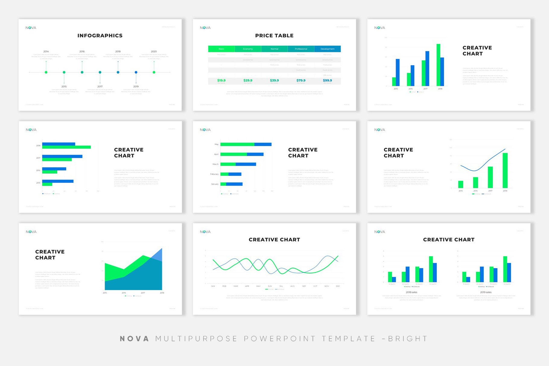 极简公司介绍项目业务策划PPT模板 NOVA Creative PowerPoint Template_img_2