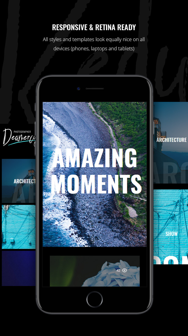 响应式摄影师艺术家作品展示WordPress主题 Deamercy - Photography Portfolio WordPress Theme_img_2