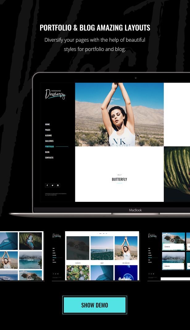 响应式摄影师艺术家作品展示WordPress主题 Deamercy - Photography Portfolio WordPress Theme_img_2