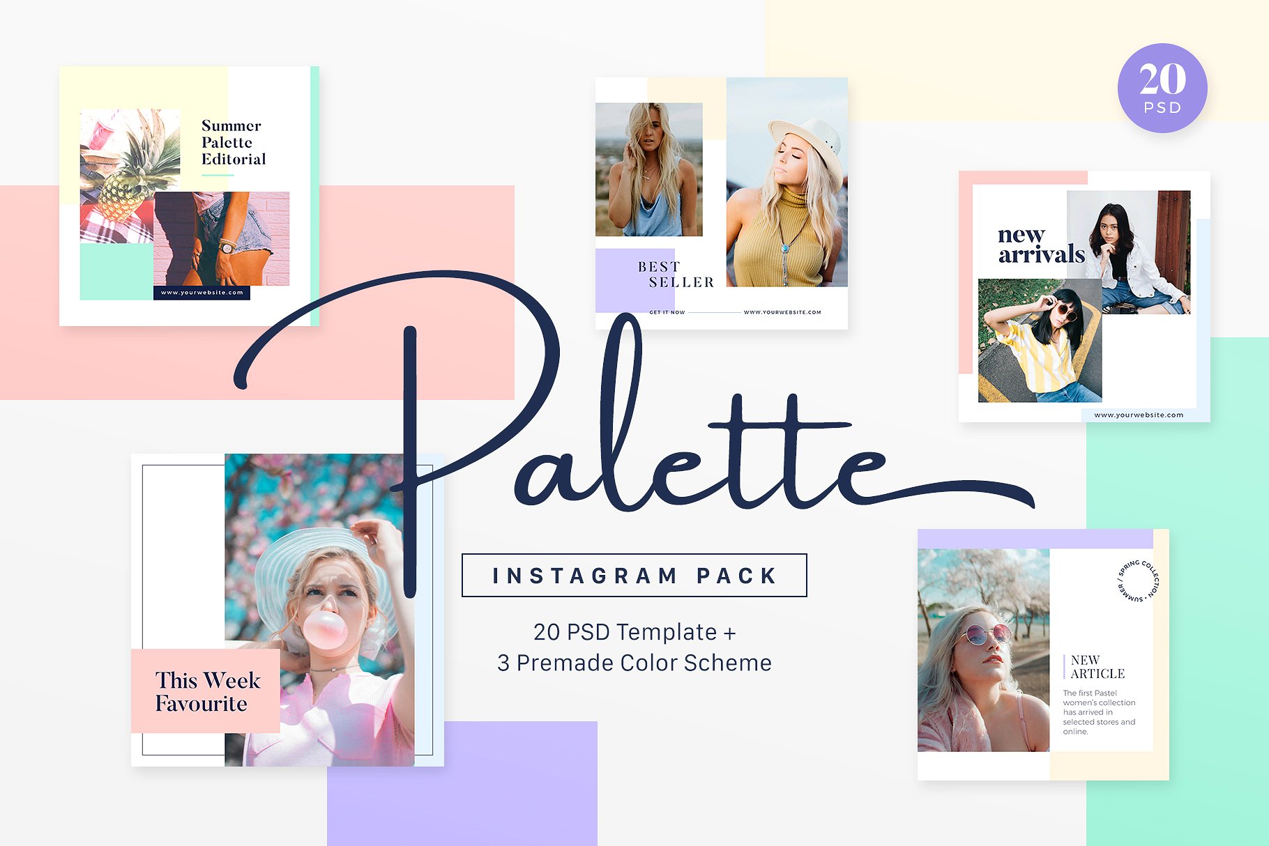 女性服装摄影促销电商广告设计Instagram模板 Instagram Pack - Palette_img_2