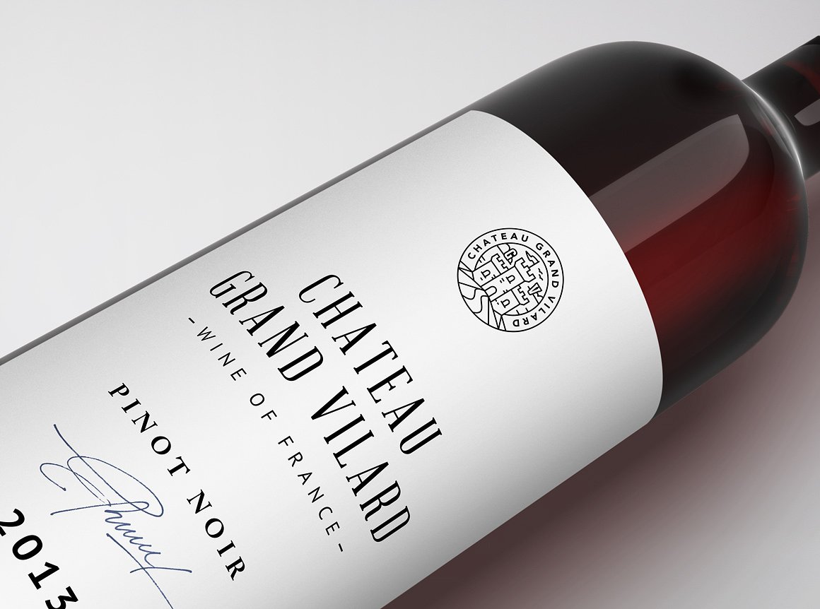 高端葡萄酒瓶贴品牌设计提案展示样机 Wine Packaging Mockups_img_2