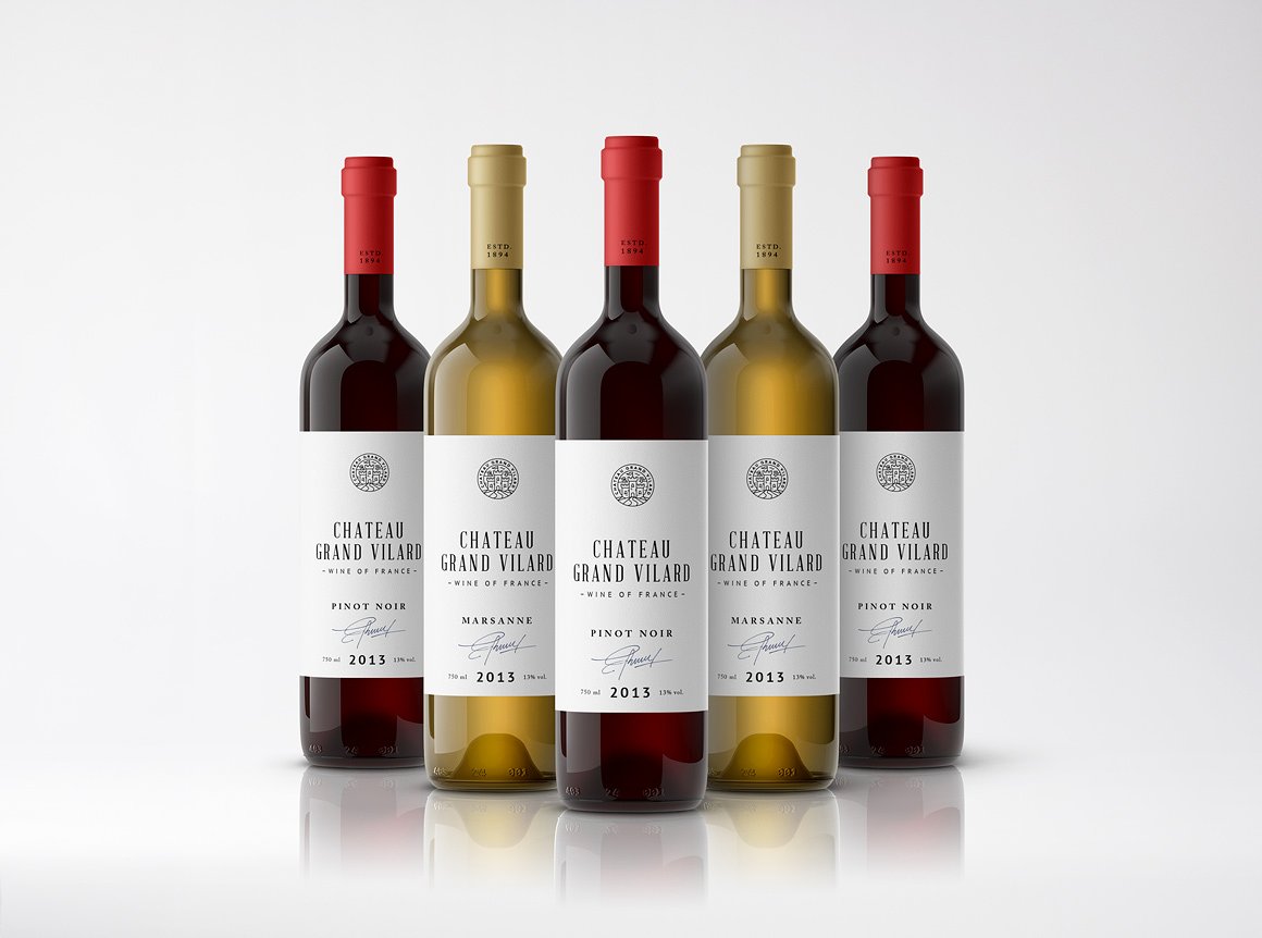 高端葡萄酒瓶贴品牌设计提案展示样机 Wine Packaging Mockups_img_2