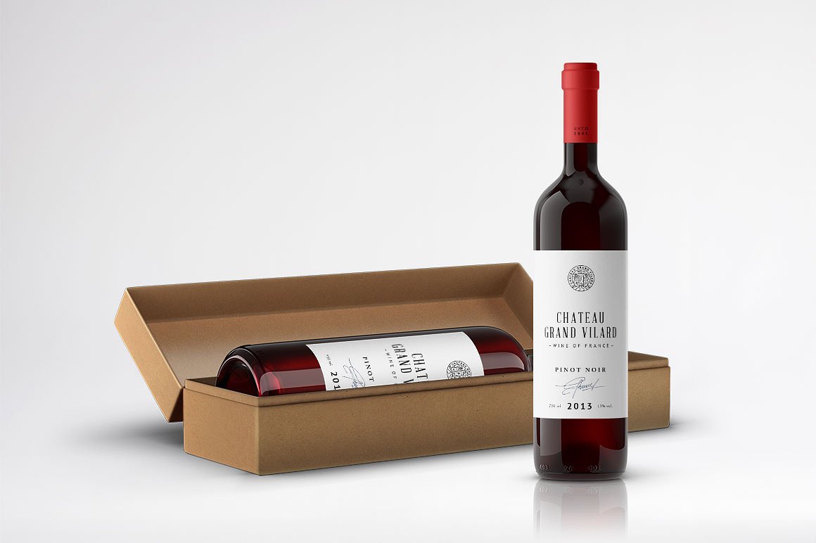 高端葡萄酒瓶贴品牌设计提案展示样机 Wine Packaging Mockups_img_2