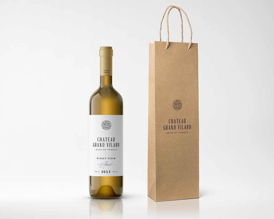 高端葡萄酒瓶贴品牌设计提案展示样机 Wine Packaging Mockups_img_2