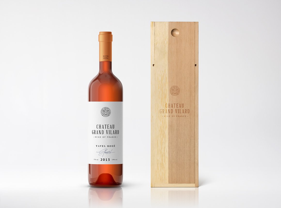 高端葡萄酒瓶贴品牌设计提案展示样机 Wine Packaging Mockups_img_2