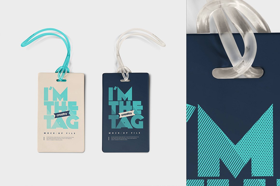 品牌设计提案办公文创工作证展示样机 Luggage Diaper Tag Mockup Set_img_2