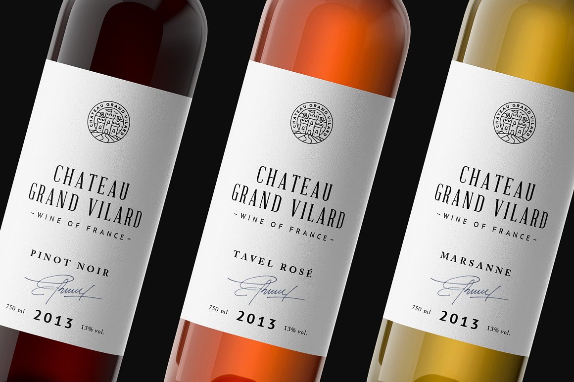 高端葡萄酒瓶贴品牌设计提案展示样机 Wine Packaging Mockups_img_2