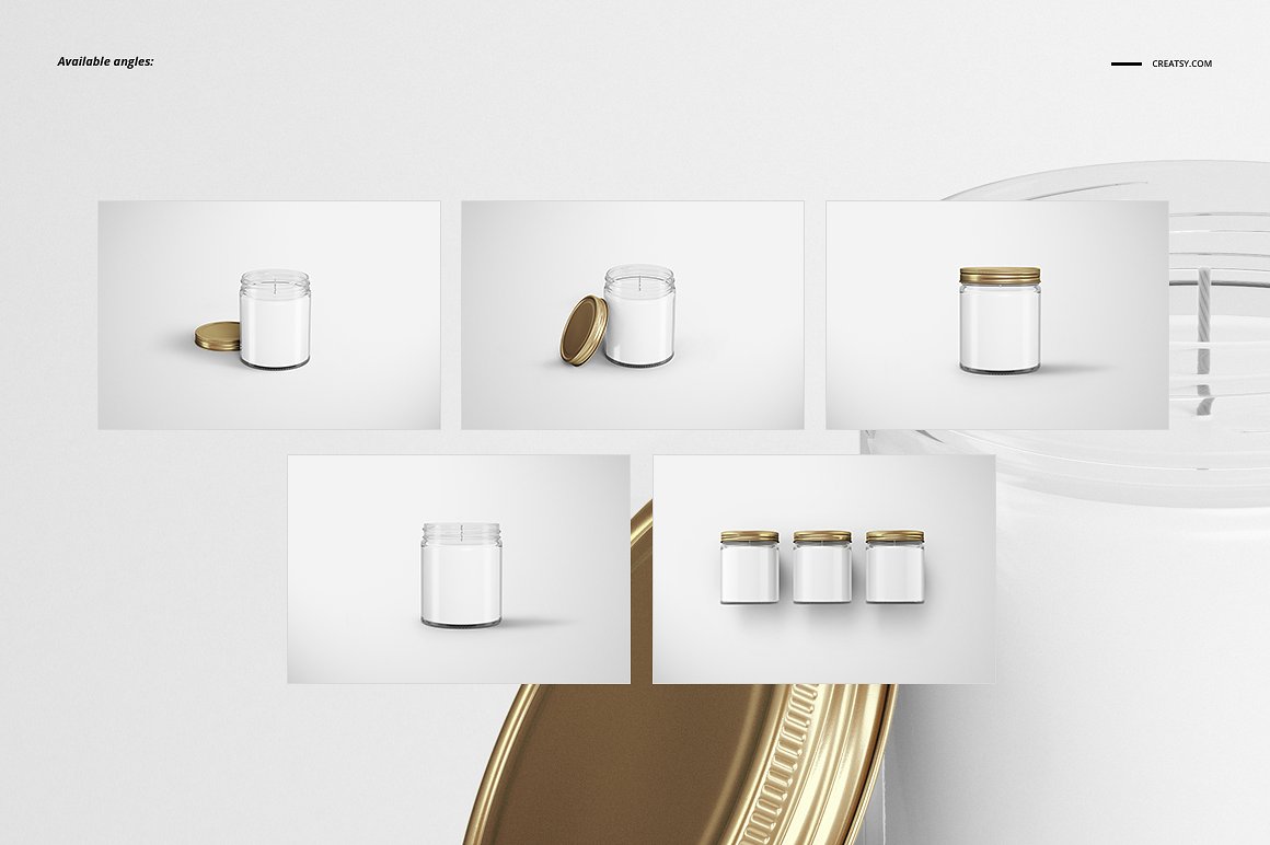 精致的蜡烛香薰玻璃杯包装设计展示样机品牌PSD智能贴图 Jar Candle Mockup Set_img_2