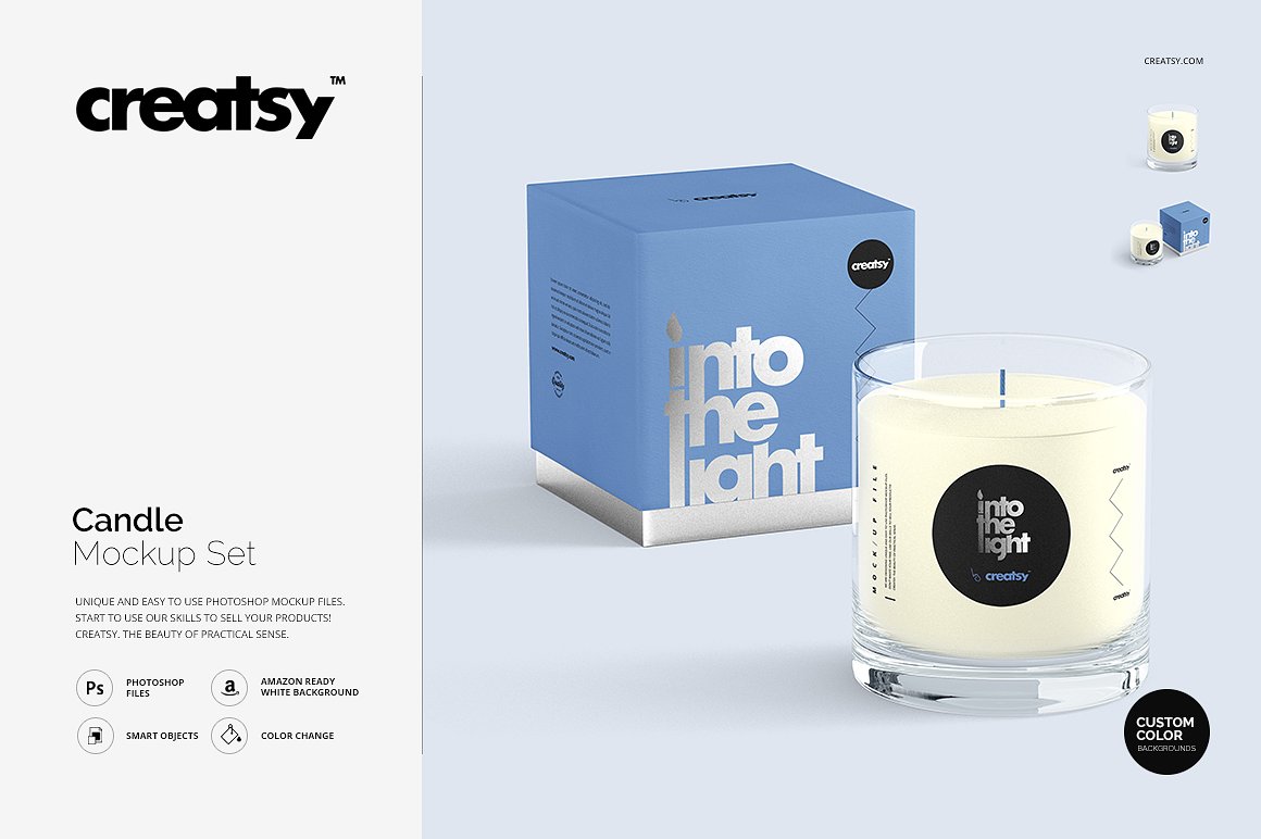 蜡烛香薰玻璃杯包装设计展示样机 Candle Mockup Set_img_2