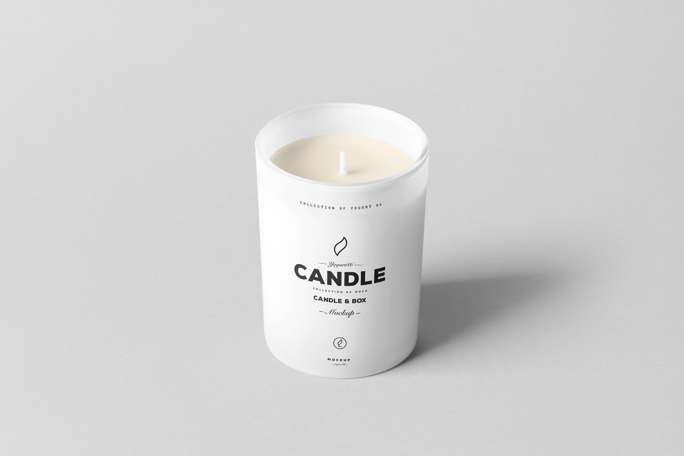 时尚的蜡烛香薰玻璃杯包装设计展示样机 Candle & Box Mock-up_img_2