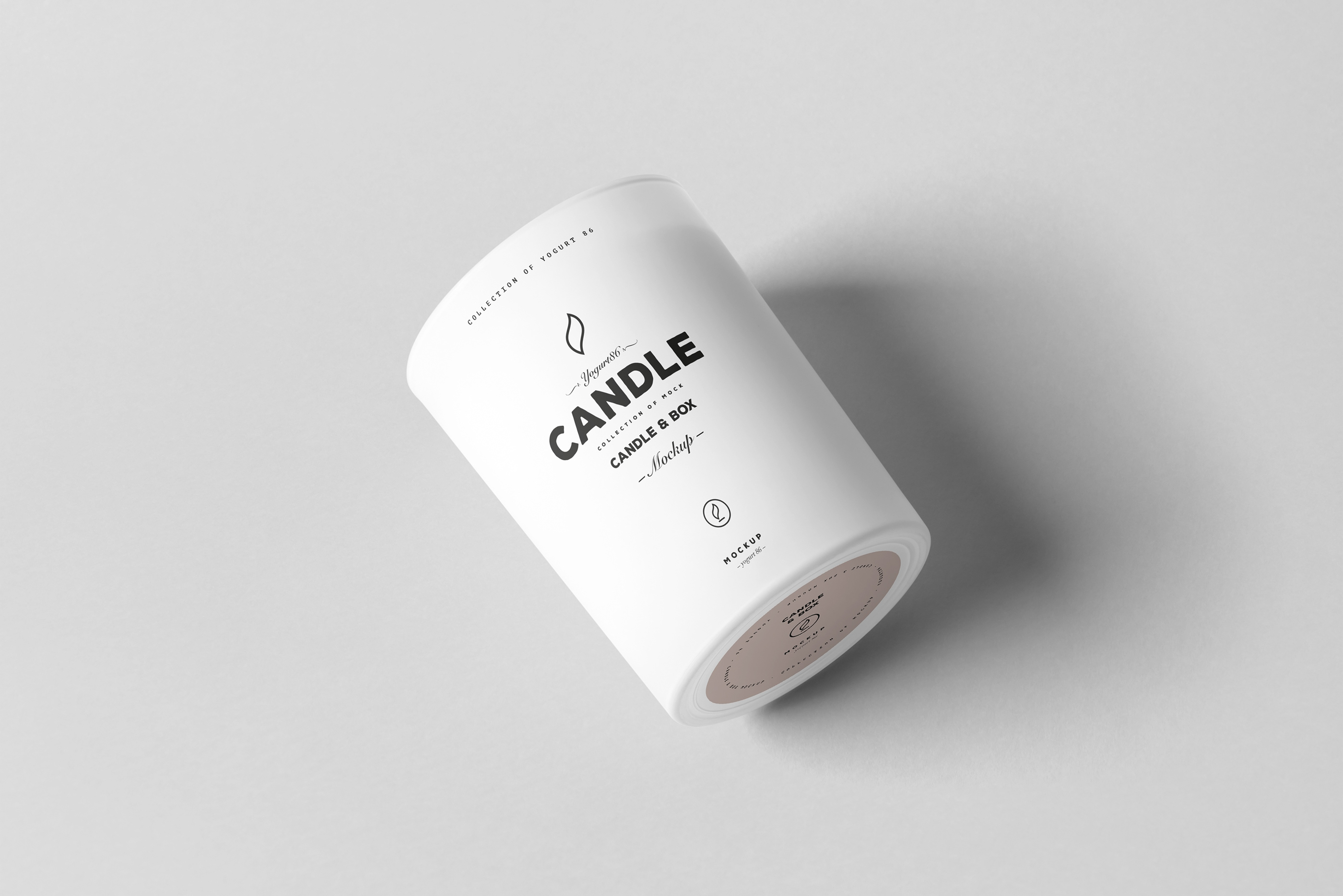 时尚的蜡烛香薰玻璃杯包装设计展示样机 Candle & Box Mock-up_img_2