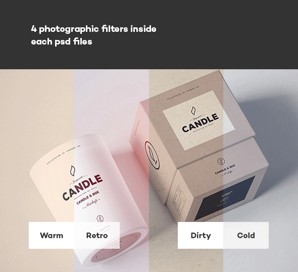 时尚的蜡烛香薰玻璃杯包装设计展示样机 Candle & Box Mock-up_img_2