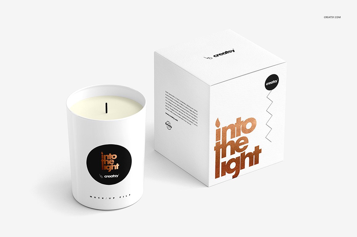 高端生日节日蜡烛包装样机套装 Candle 2 Mockup Set_img_2