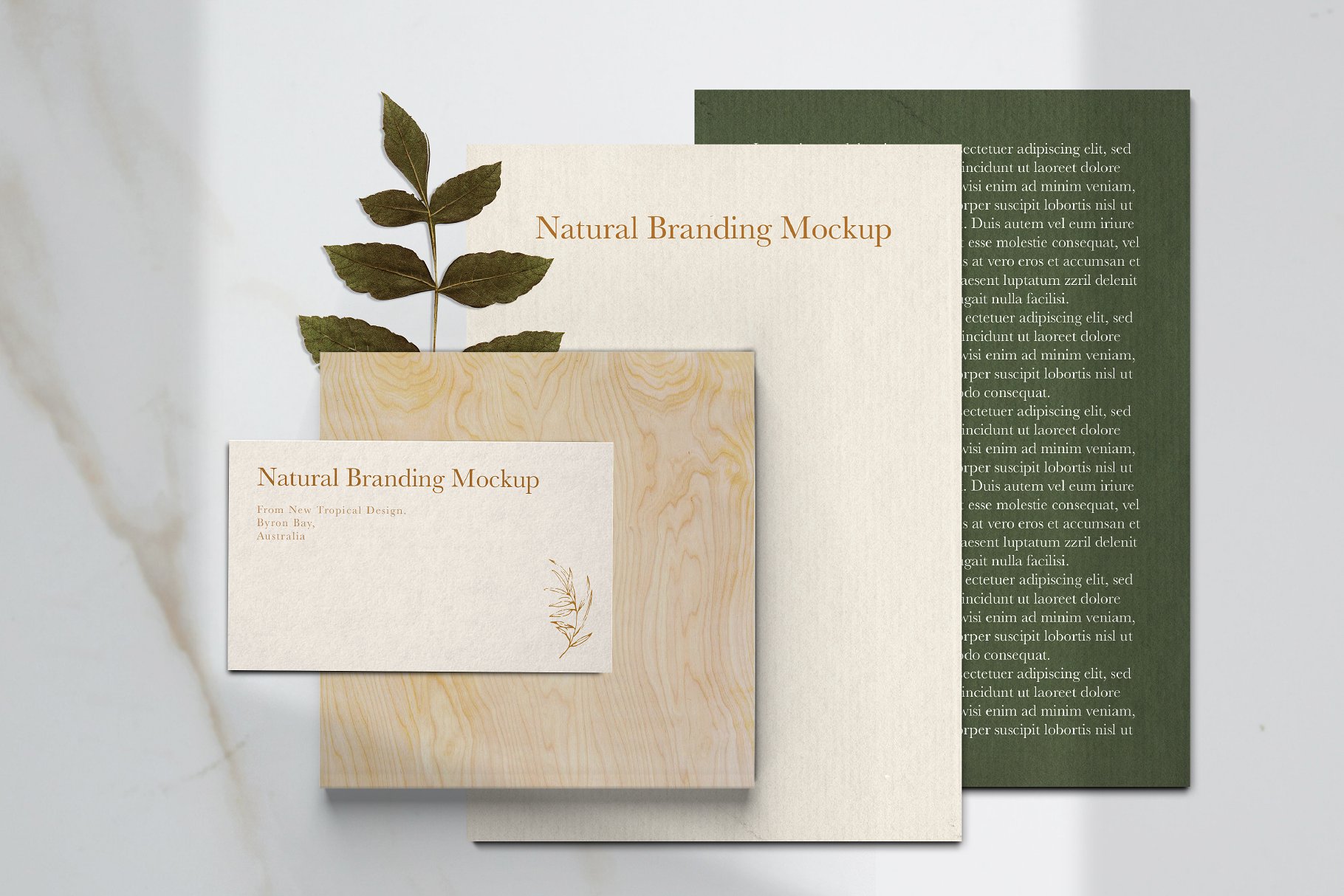 自然风格品牌VI设计提案办公文创展示样机PSD智能贴图模板 Natural Stationary Branding Mockup_img_2