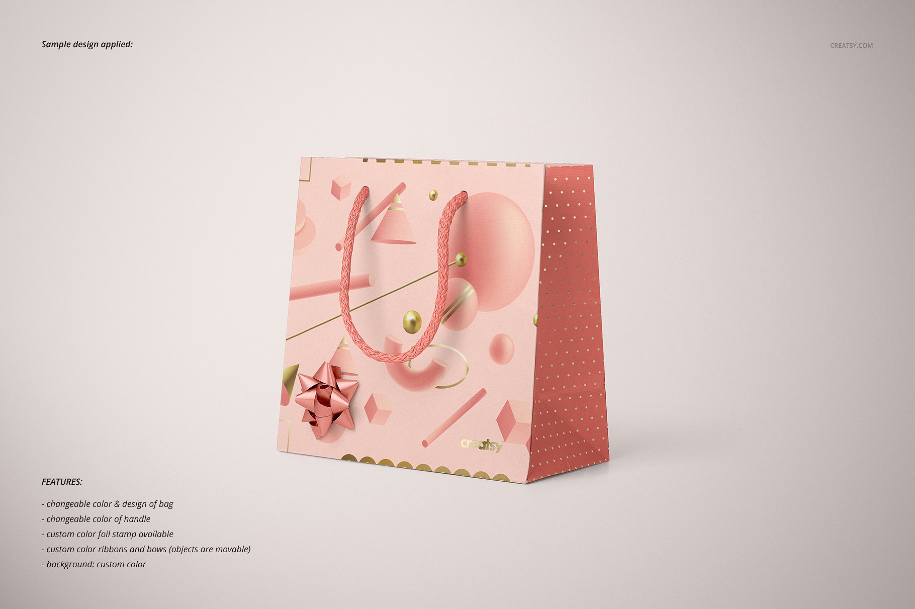 商场购物手提袋样机品牌设计提案PSD智能贴图模板 Paper Bags Mockup (gifting edition)_img_2