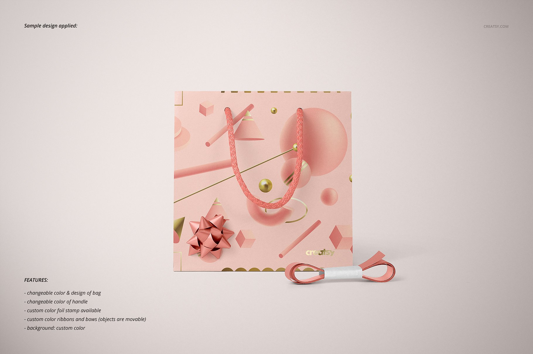 商场购物手提袋样机品牌设计提案PSD智能贴图模板 Paper Bags Mockup (gifting edition)_img_2