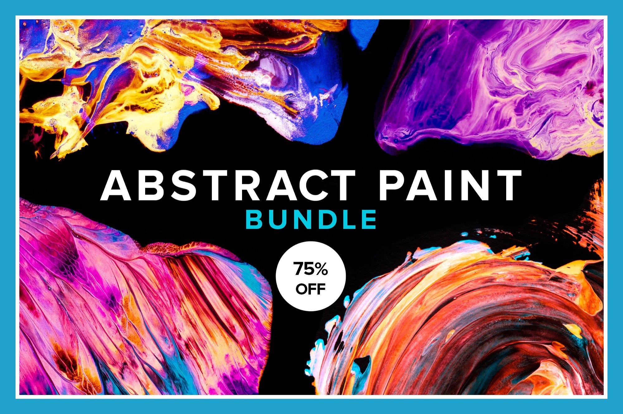 创意抽象纹理系列：抽象液态流体油漆丙烯酸刷子画工具包 Abstract Paint Bundle_img_2