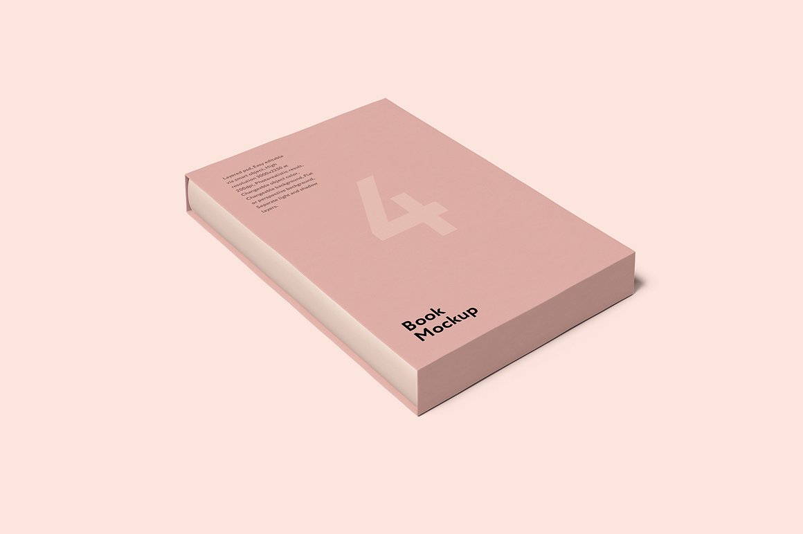 精装书画册封面贴图提案样机PSD设计模板 Book And Cover Mockup 4psd_img_2