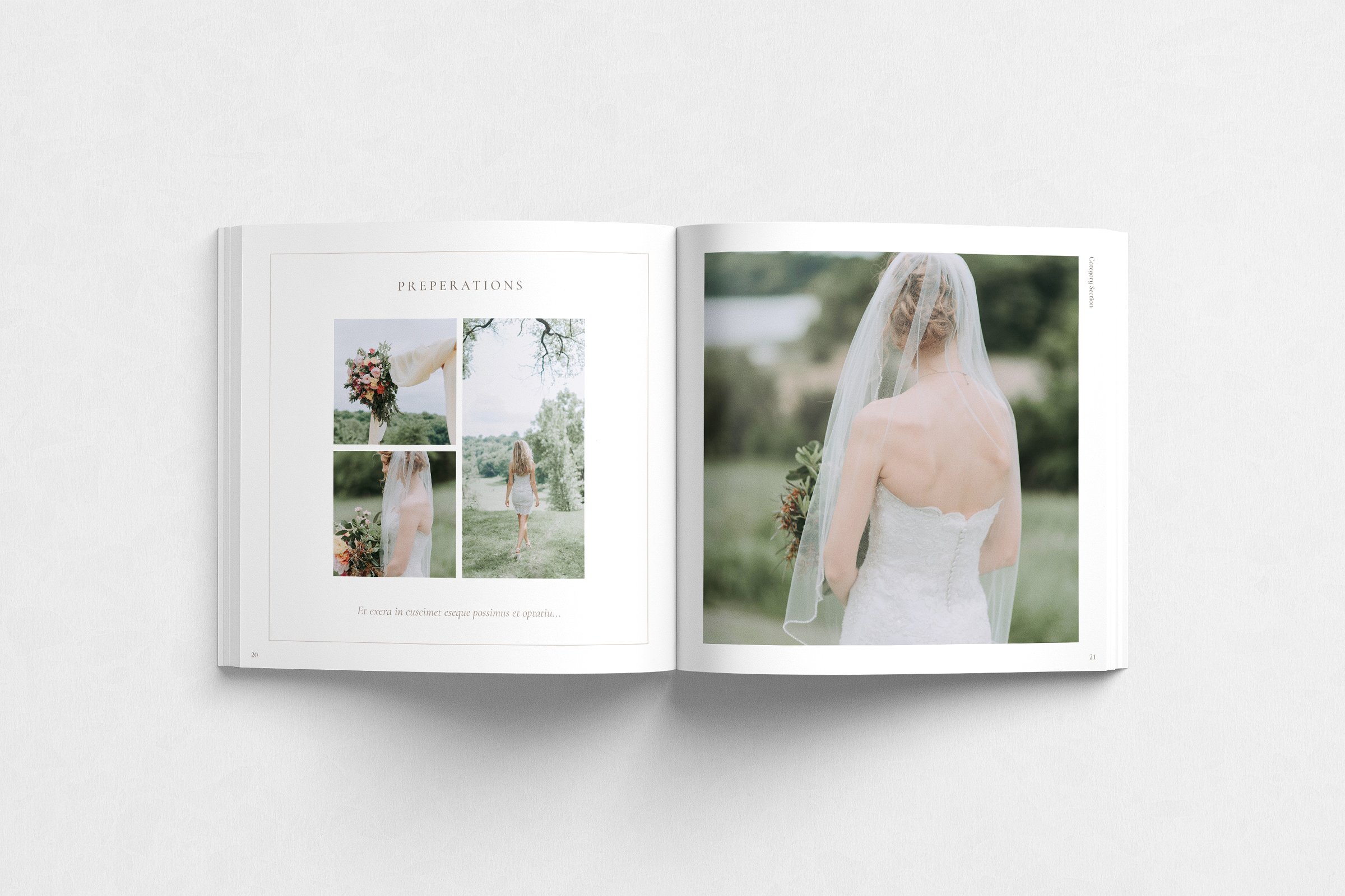 优雅的婚礼主题广场照片Indd画册模板 Wedding Theme Photo Book_img_2