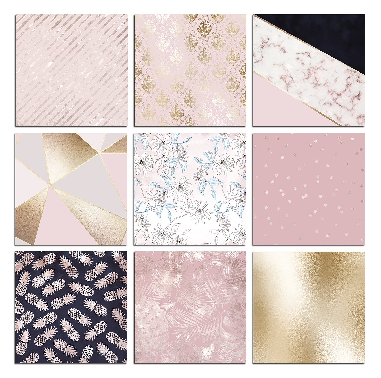40款大理石玫瑰金海军蓝豪华纹理 Marble Rose Gold and Navy Textures_img_2