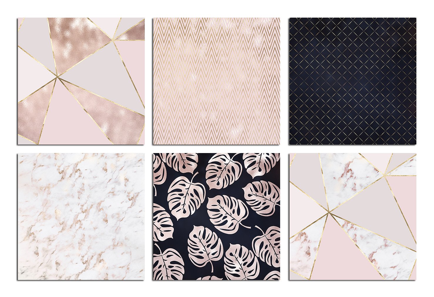 玫瑰金大理石海军蓝色纹理 Rose Marble Navy Blue Textures_img_2