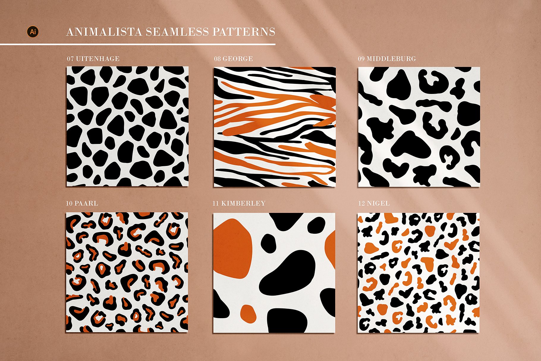 斑点豹纹无缝动物矢量图案 Animalista Patterns Collection_img_2