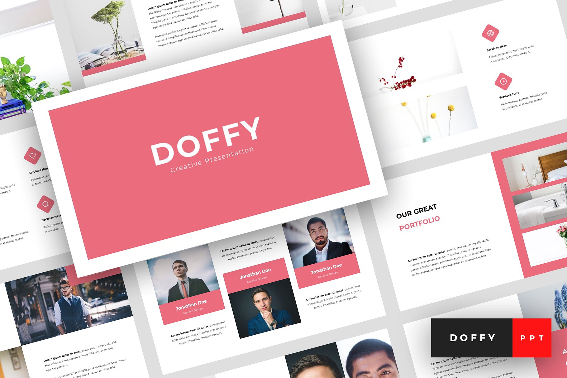 个人简历工作室公司介绍摄影作品演示幻灯片模板 DOFFY - Presentation Template_img_2