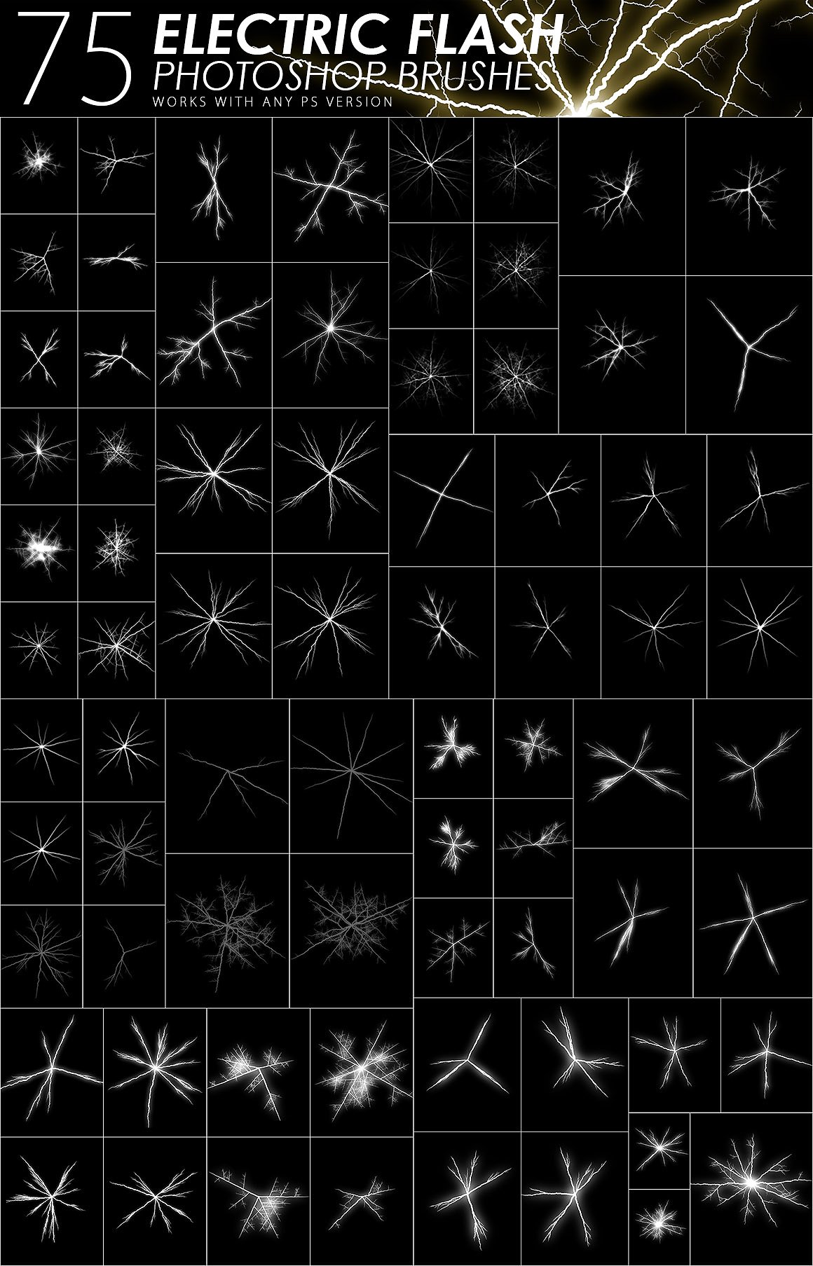 1505款烟雾火焰闪电灯光星星水墨水滴PS笔刷 1505 Smoke Flame Lightning Lights Stars Water Ink Drops PS Brush_img_2