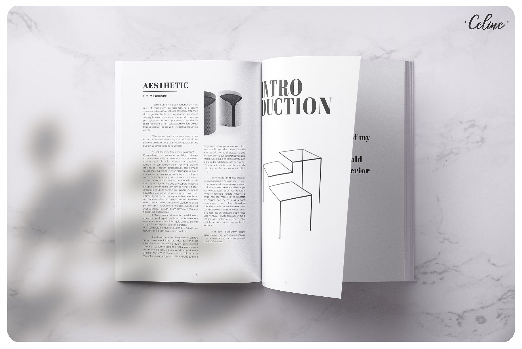 时尚家具设计产品促销A4画册杂志Indesign模板 Fashion Furniture Design Product Promotion A4 Album Magazine Indesign Template_img_2