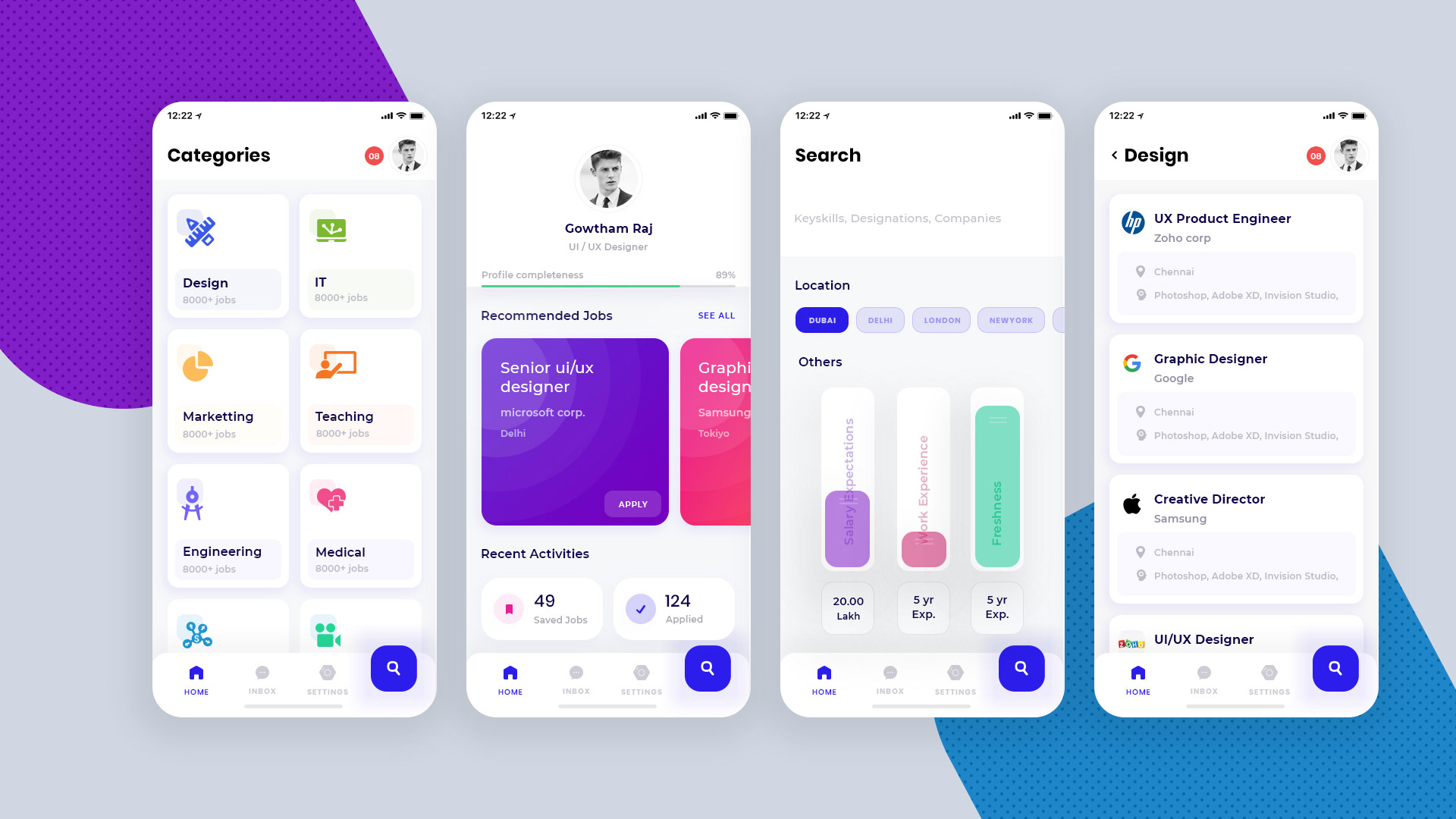 企业人才招聘APP UI模板 Enterprise Talent Recruitment APP UI Template_img_2