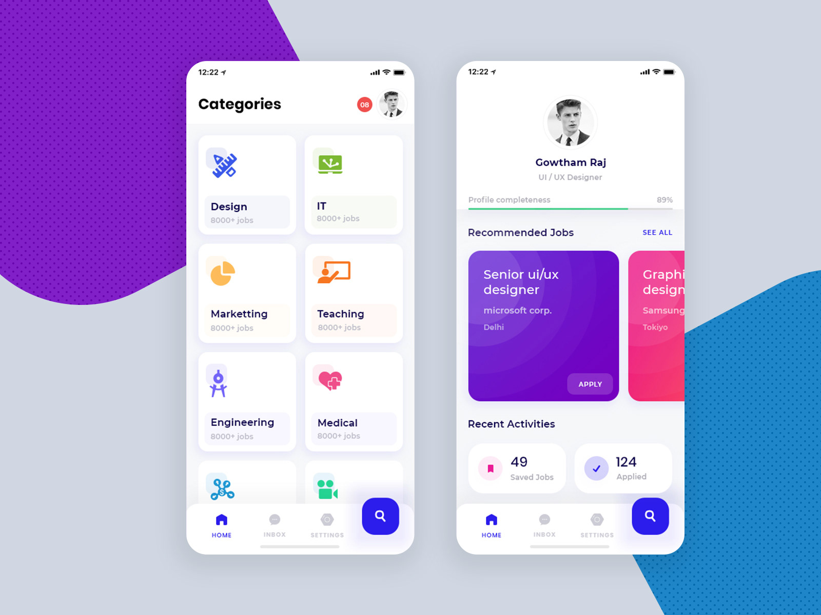 企业人才招聘APP UI模板 Enterprise Talent Recruitment APP UI Template_img_2