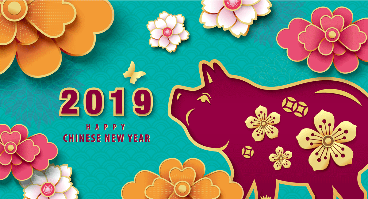 2019年猪年新年元旦海报红包EPS矢量素材 2019 Year of the Pig New Year