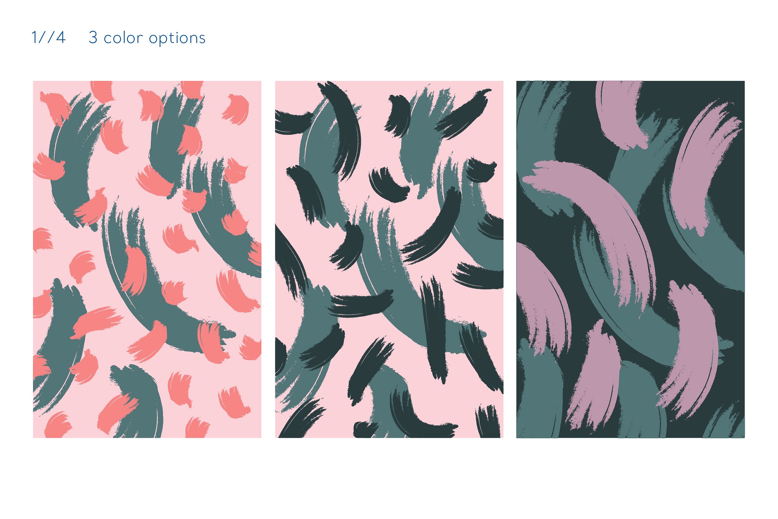 抽象毛笔画笔图案的纹理矢量包 Abstract Brush Brush Pattern Texture Vector Set_img_2