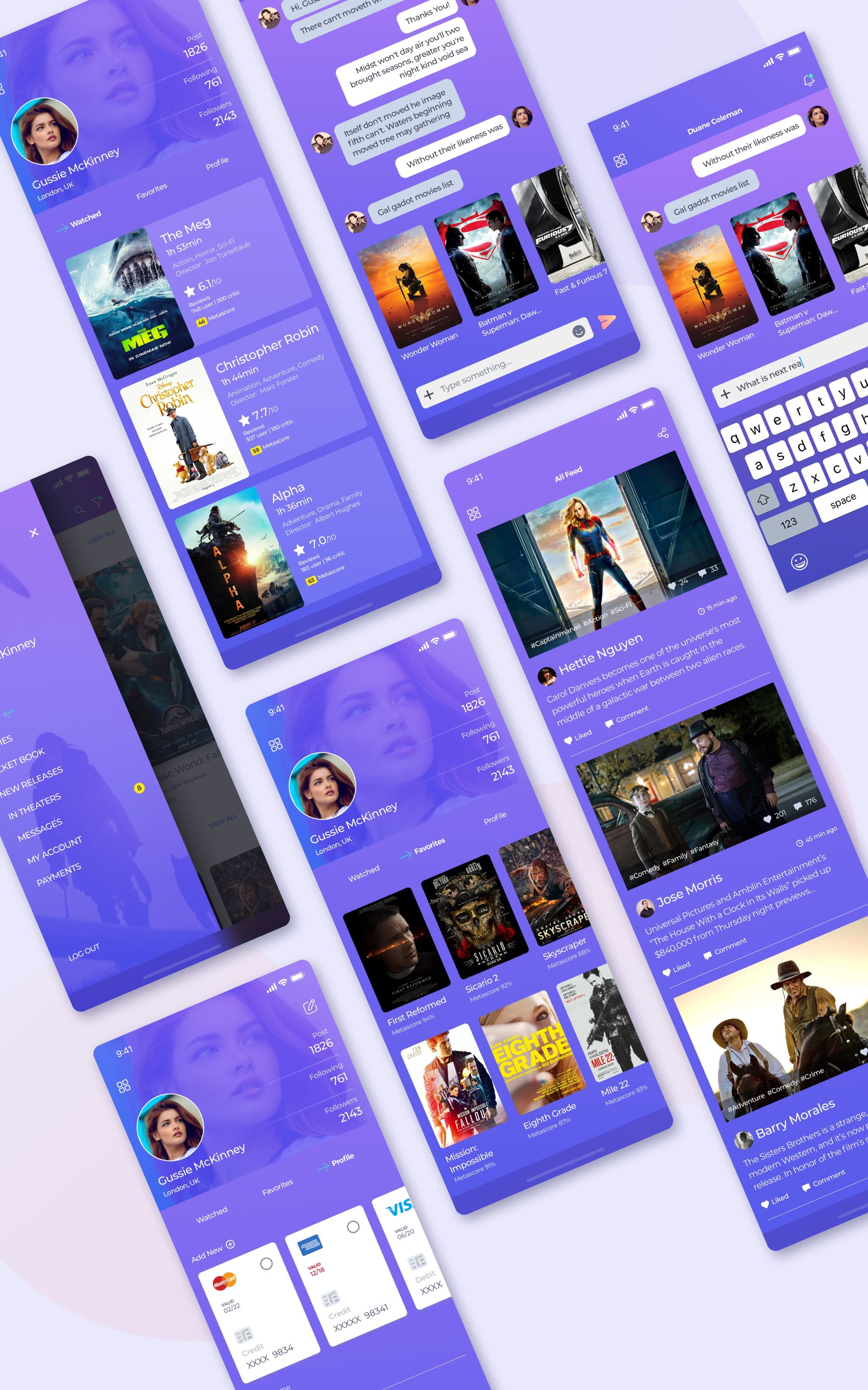 简约的电影订票APP UI工具包 Simple Movie Booking APP UI Kits_img_2