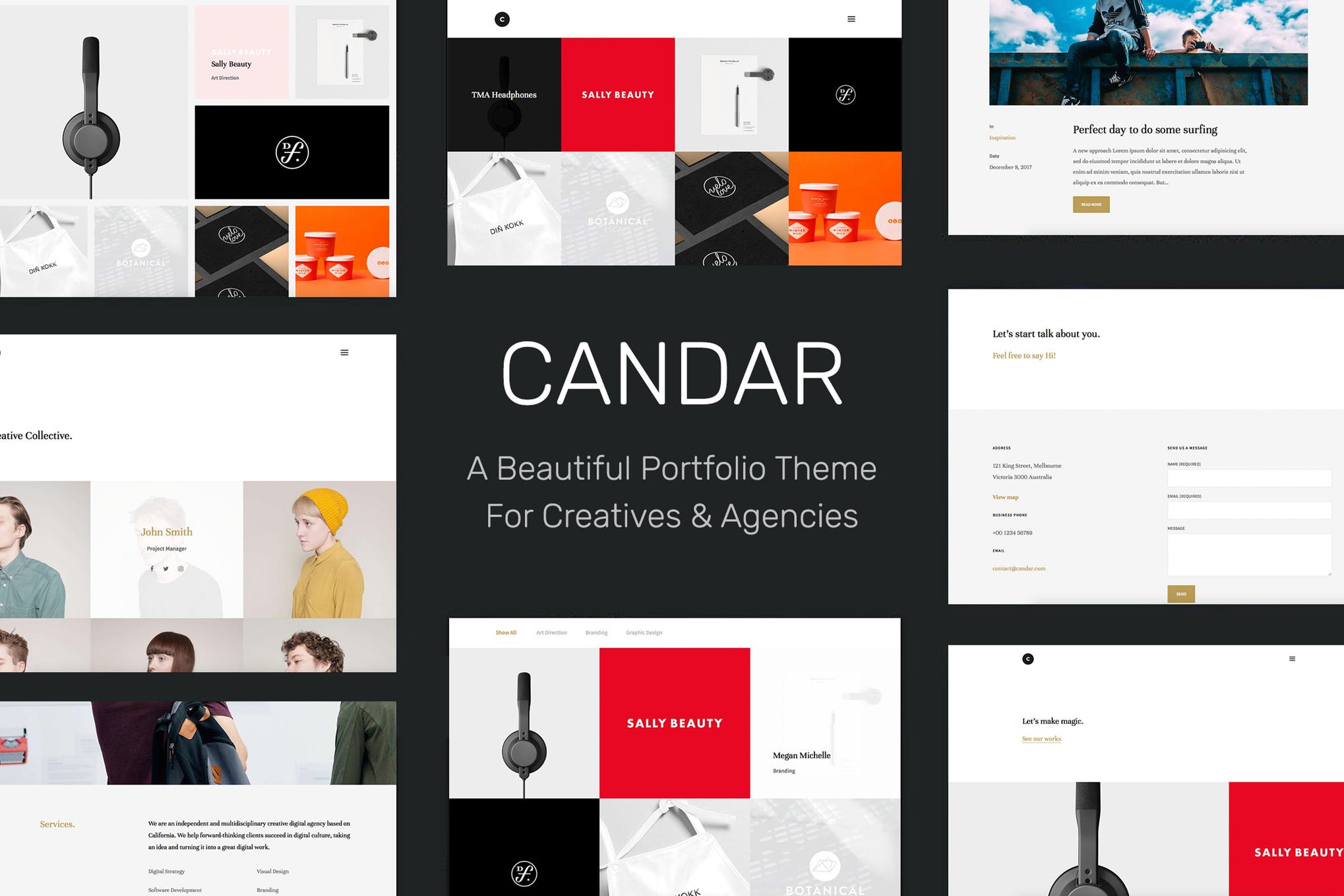 极简主义的自由设计师作品展示WordPress主题模板 Candar - Freelancers & Agencies Responsive WordPress Theme_img_2