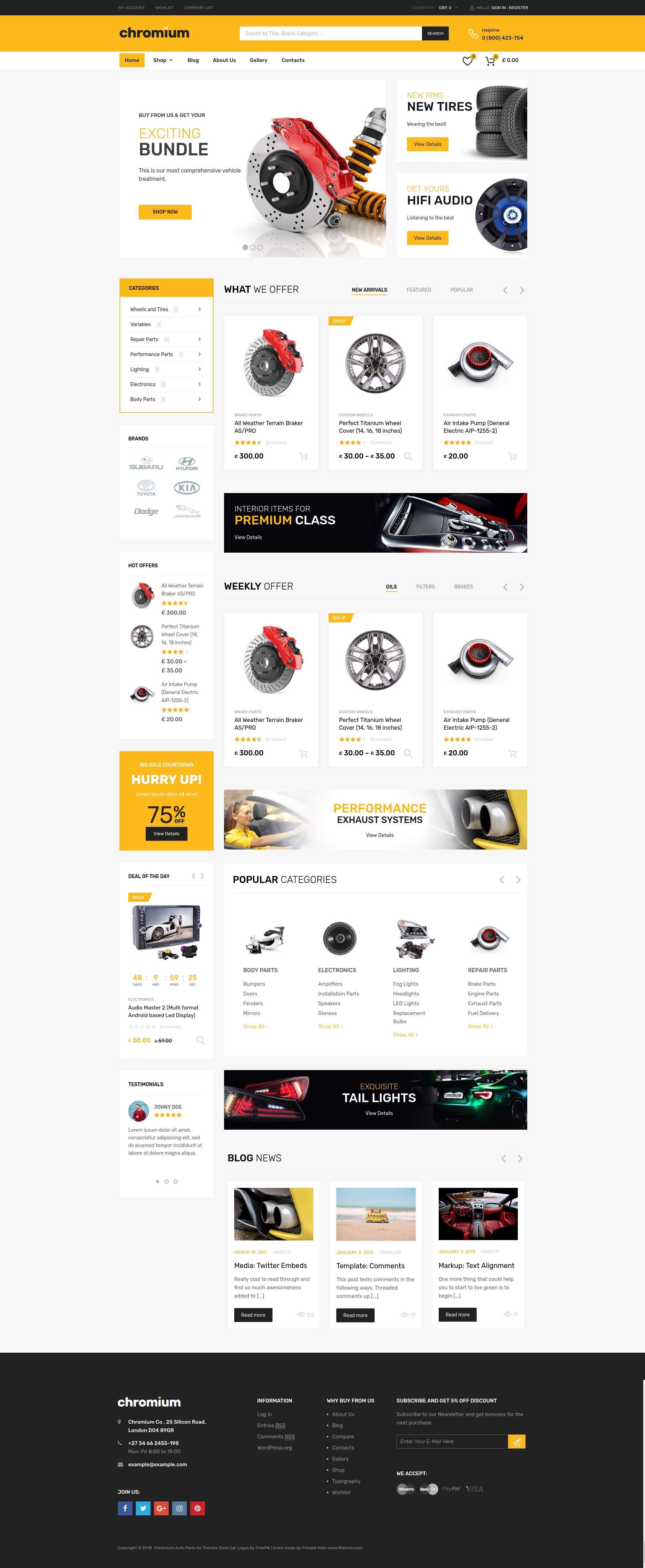 精美的高级汽车配件商城WordPress主题模板 Chromium - Auto Parts Shop WordPress WooCommerce Theme_img_2