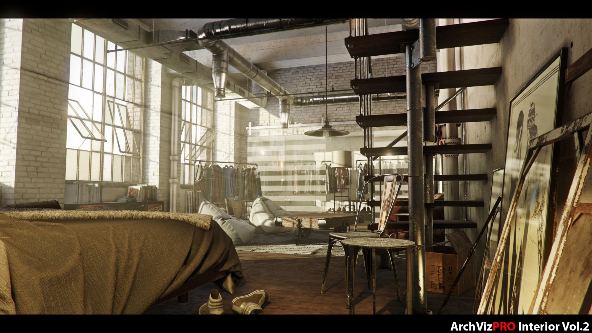 现代工业风的室内装潢3D模型Vol 2 Modern Industrial Style Interior 3D Model Vol 2_img_2