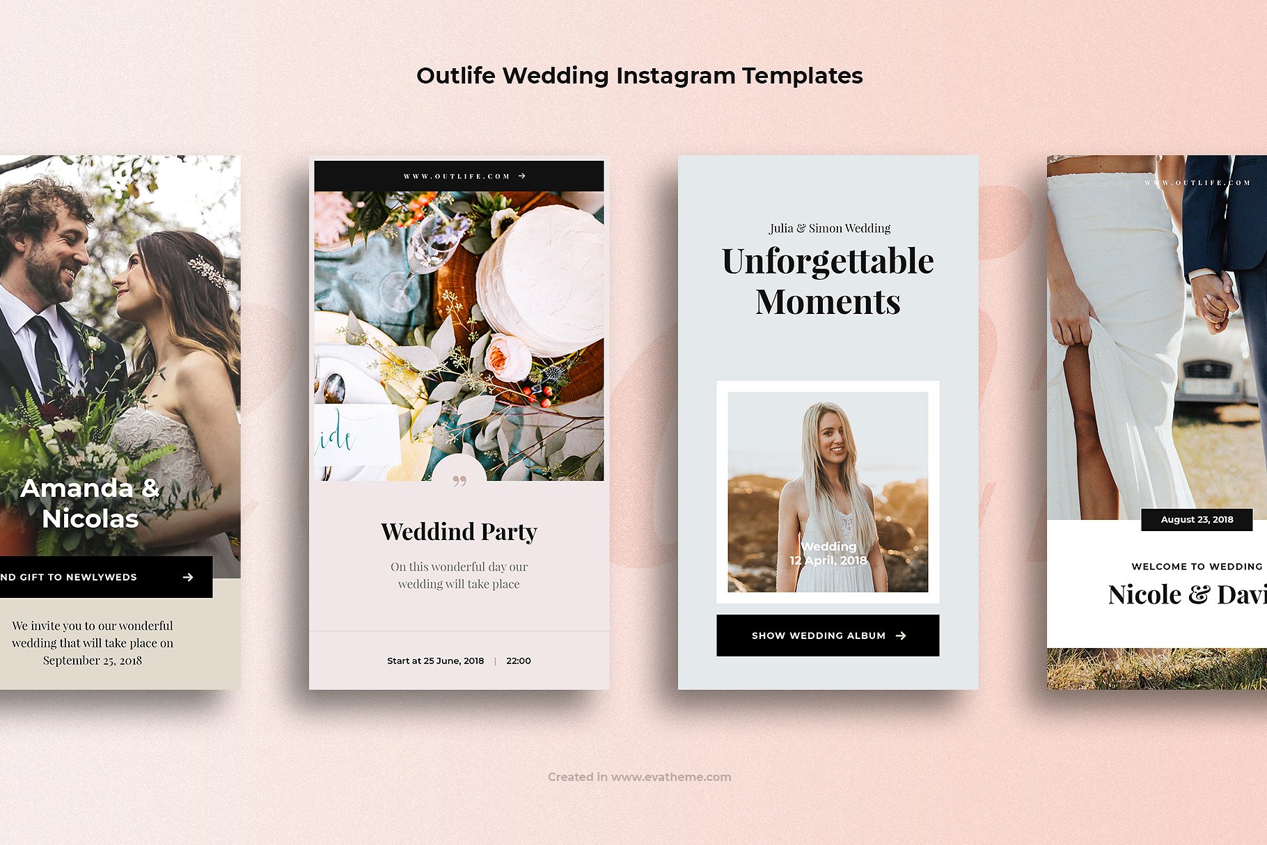 令人愉悦的婚礼旅游产品促销Instagram模板 Pleasant Wedding Travel Product Promotion Instagram Template_img_2